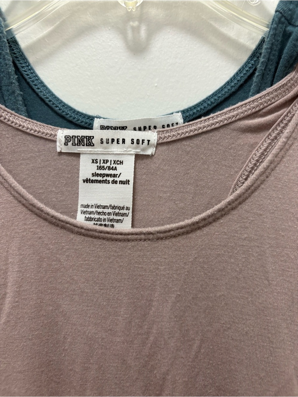 PINK Victoria's Secret Super Soft Sleepwear Tank in Mauve and Teal 2 for 1.